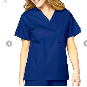 Set of Two New Women’s Blue Medical Scrub Tops, Size XS